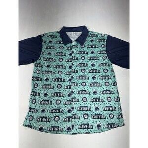 Seattle Mariners MLB Bowling Day Promo Only Mens L Button Polo Shirt SGA